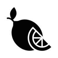 Vibrant lemon icon with half slice used for citrus and refreshing drinks vector