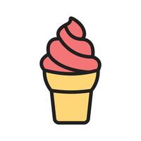 Waffle ice cream cone icon for delightful desserts vector