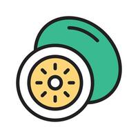 Fresh kiwi fruit with green pulp, ready to use icon vector
