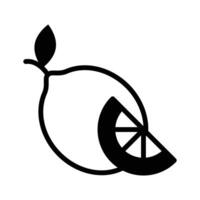 Vibrant lemon icon with half slice used for citrus and refreshing drinks vector