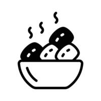 Simple food bowl icon used for serving ideas vector