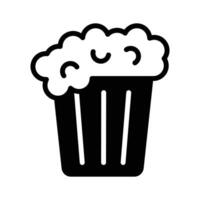 Classic popcorn icon, ideal for snacks and movie themes vector