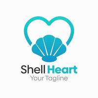 Shell Heart Logo Design Template. Good for Business, Agency, Community and Organization vector