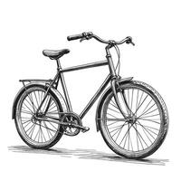 A drawing of a bicycle on a white background vector
