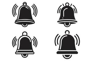 Versatile Notification Bell Icons- Customizable Designs for Alerts and Messages. vector