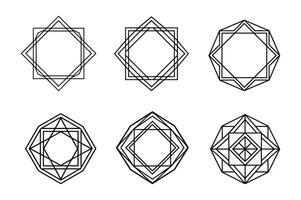 diferente 06 geométrico marcos para digital Arte vector