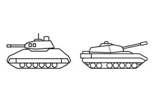 2 Different Tank Outline on white background vector
