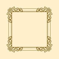 A square frame with ornate design on a beige background vector