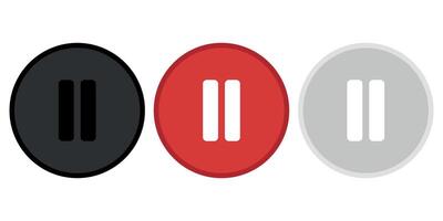 three kinds of stop and play buttons vector