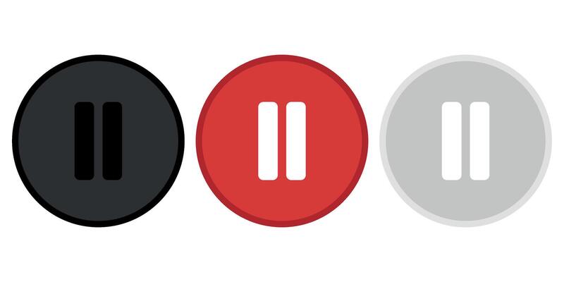 three kinds of stop and play buttons