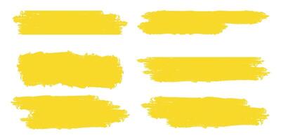 Set of yellow abstract scribble brushes vector