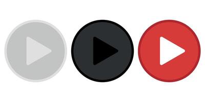 three kinds of stop and play buttons vector