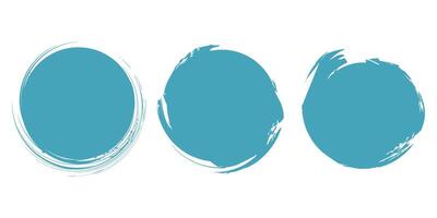 collection of grunge rounds and circles in blue color. Keywords l vector