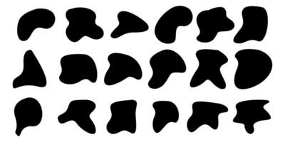 collection of abstract black ink stains. abstract shape grunge design vector