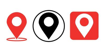 location point simple shape icon set vector