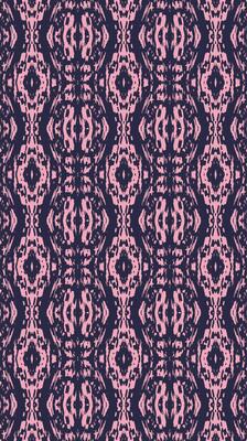 Seamless repeating pattern of intricate, geometric shapes. A deep navy blue and a soft pink. Interconnected shapes, creating a complex and visually interesting tapestry. Kaleidoscope abstract.