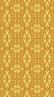 Seamless repeating pattern of intricate, geometric shapes in color deep golden brown and a lighter yellow. shapes are interconnected, make complex tapestry. Reminiscent of traditional textiles. vector
