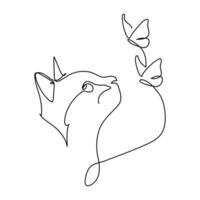 Continuous Line Drawing of Cats vector