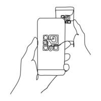 Hand Holding Smartphone with QR Code for Digital Payment and Barcode Scanning vector