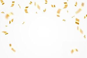 Gold confetti celebration party background design, Falling shiny golden confetti isolated on transparent background. Can be used for celebration, Christmas, New Year, Carnival festivity, vector