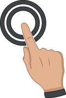 Double Click on an Element with your Finger. Index Finger Touches Touch Screen. Hand Gesture. Index Finger Up. illustration vector