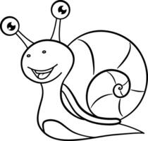 Cute Cartoon Snail for Coloring Page. Illustration of Funny Fairy Tale Character vector