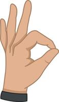 Hand Shows Gesture Okay. Positive Signal of Satisfaction. Accept, Approve, Support, and Agree to Something. illustration vector