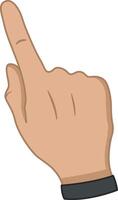 Index Finger Up. Hand Gesture. Index Finger Touches Screen or Shows Something. illustration vector