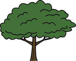 Cartoon green tree. Lush tree illustration isolated on white background vector