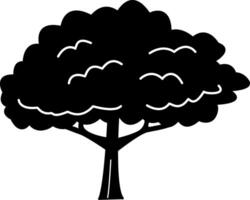 Black tree icon. Lush tree illustration isolated on white background vector