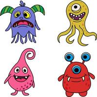 Funny Monsters Set vector