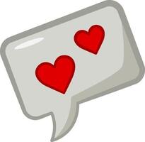 Message Cloud with Red Hearts. Declaration of Love via SMS. Online flirting. Love Messages Concept vector