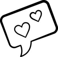 Message Cloud with Hearts for Coloring. Declaration of Love via SMS. Online flirting. Love Messages Concept vector