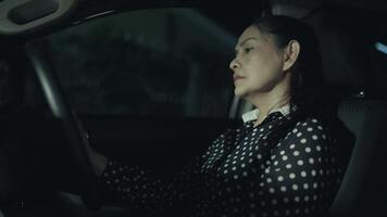 Woman driver crying and being broken down with something terrible happened, sad and crying in car, emotional expression, depressed from health problems, economic crisis, brokenhearted concept. video