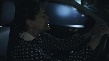 woman crying in car, emotional expression, sad and crying in car, sad, depressed from health problems, feeling sad and reflective, emotional expression, brokenhearted concept. video
