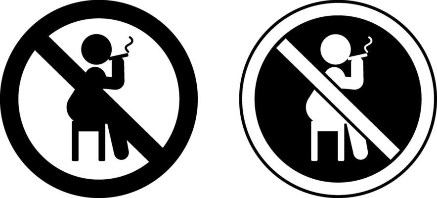 Signs No Smoking. Prohibitory Road Sign, Sticker. Man Sitting On Chair Smoking Cigarette.