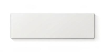 rectangle,white, sharp edges, horizontal, box, wide, A white wide horizontal rectangle box with sharp edges captured from an aerial perspective at a front far side angle photo