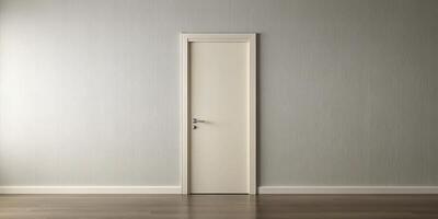 stock photo, clean lines, home improvement, entrance, simplicity, neutral color., simplicity, interior design, elegance, A long shot of a single off white door with a modern style photo