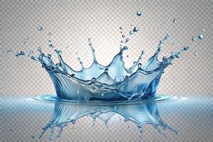 clear, isolated, spray, dynamic, nature, liquid,water, blue, motion, ripple, H2O, transparency, vibrant, Abstract water splash isolated on transparent background with depth of field effect photo