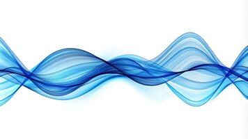 Abstract background of blue wavy lines on white surface with forced perspective effect photo