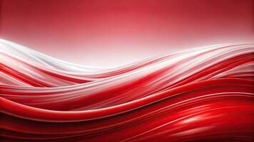 Abstract red and white background with wavy design photo