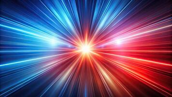 Abstract speed light background with red and blue colors forced perspective photo