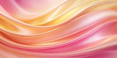 abstract silk background in pink peach and yellow gradient colors photo