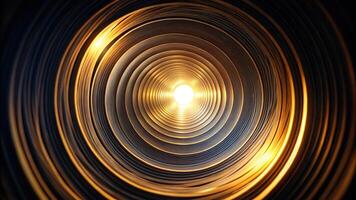 Abstract scene with spiral glowing light in the darkness Worm's Eye View photo