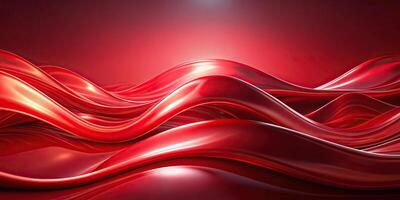 abstract red waves and fluid shapes with soft lighting photo