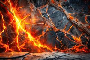 Abstract rock marble background in a fiery burn style photo