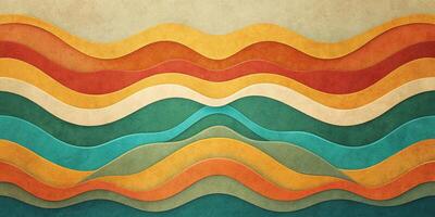 abstract retro background with wavy shapes and vintage paper texture photo