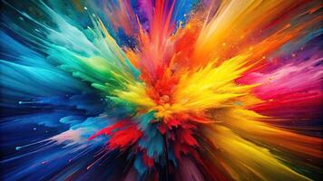 Abstract texture background with dynamic splash of paint in bright primary colors photo