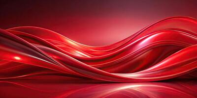 Abstract visual of red waves and fluid shapes with soft lighting photo
