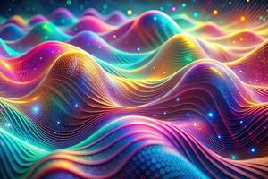An exquisite stock photo showcasing a captivating close up view of an abstract hologram gravity wave background featuring a mesmerizing combination of vibrant colors and intricate patterns